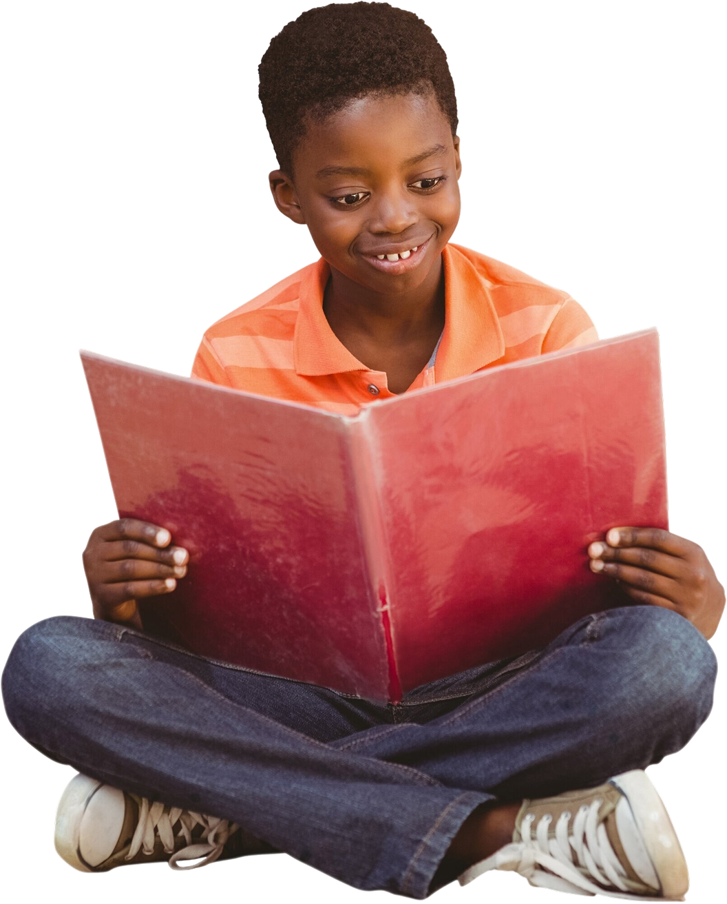 Boy reading a book